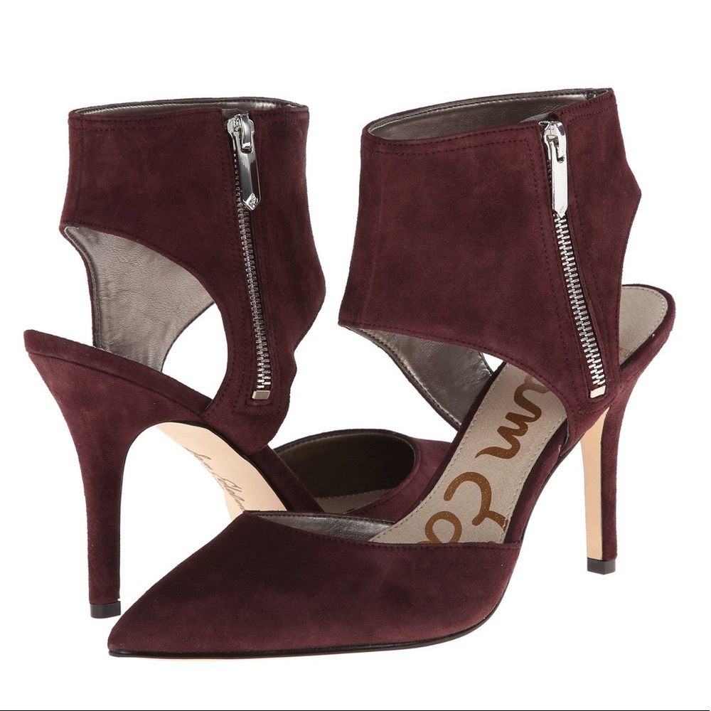 Sam Edelman Zaida Pump, Burgundy Suede, Sz 7.5